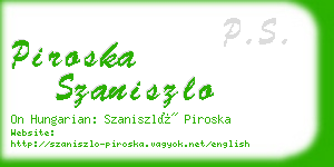 piroska szaniszlo business card